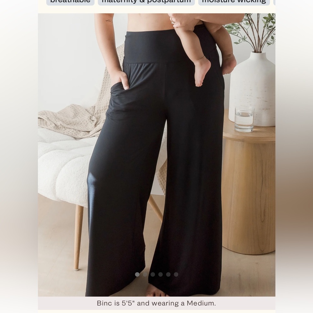 Kindred Bravely bamboo wide leg maternity postpartum lounge pants
